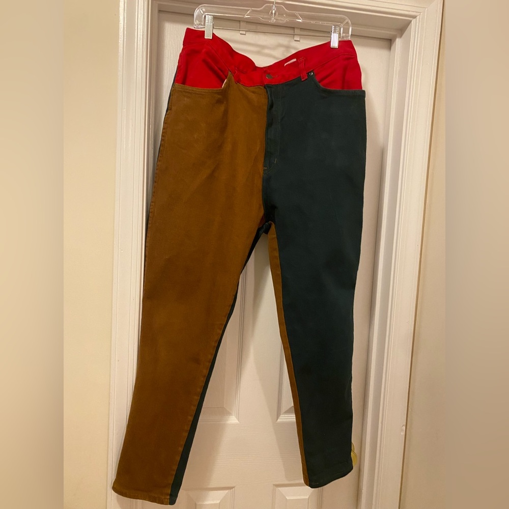 Vintage Color Block Denim Jeans
